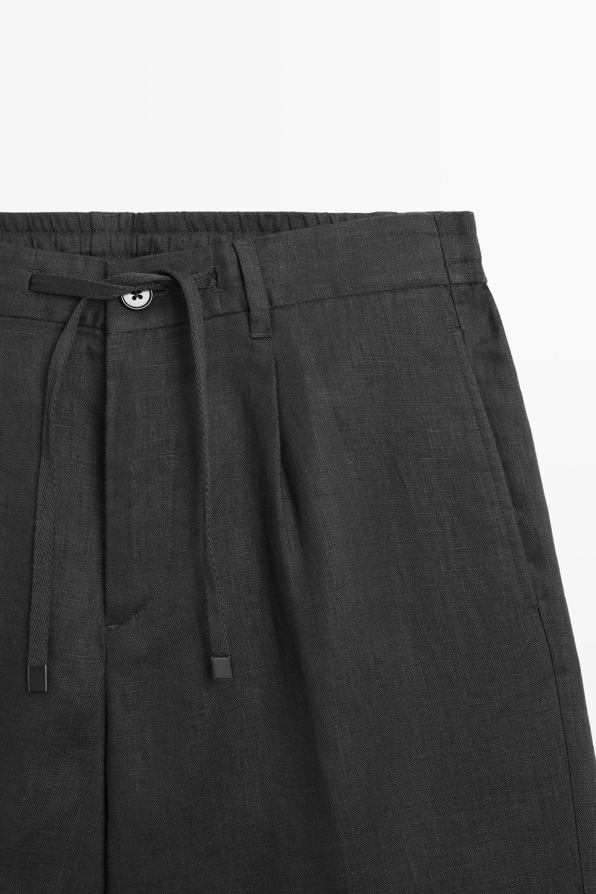 Bermuda en lin avec taille élastique pour un look complet